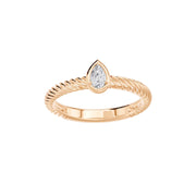 Solitaire bague diamant poire 0.20 carat or rose Ornella